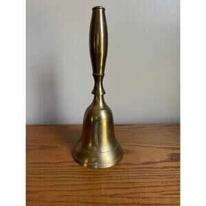 Vintage Brass Bell Large 11.5" Home Decor Table School Dinner Original Patina